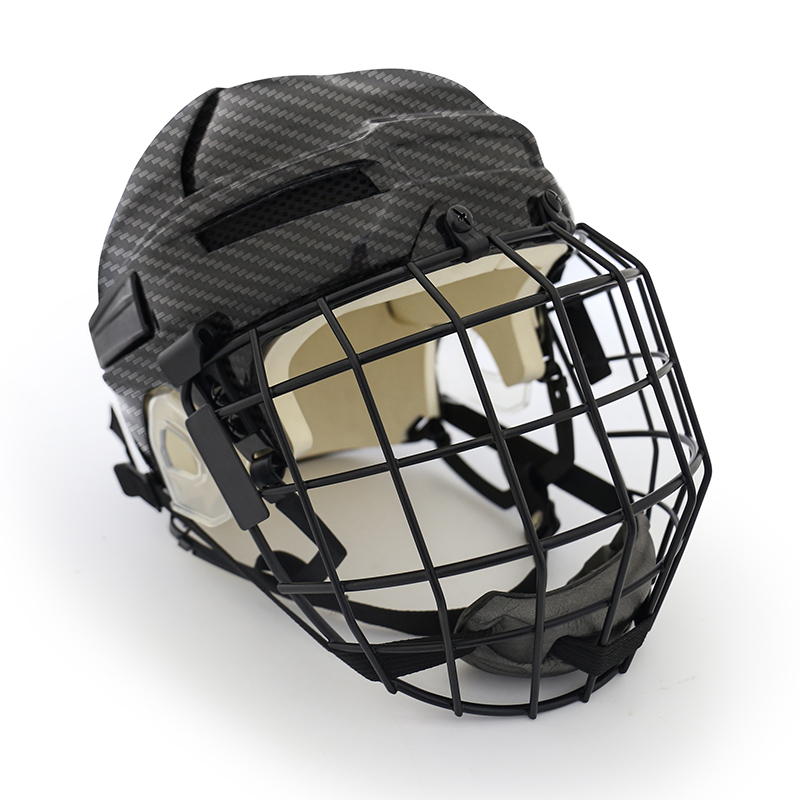 Originaler Eishockeyhelm aus Kohlefaser mit Käfig