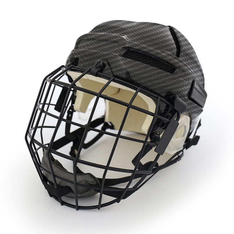 Originaler Eishockeyhelm aus Kohlefaser mit Käfig