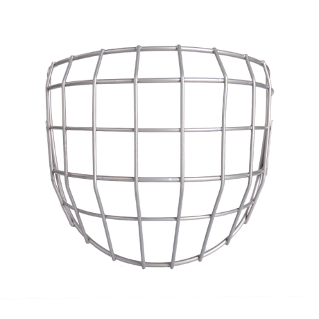 Eishockeykäfig mit silbernem Helm und Gesichtsschutz