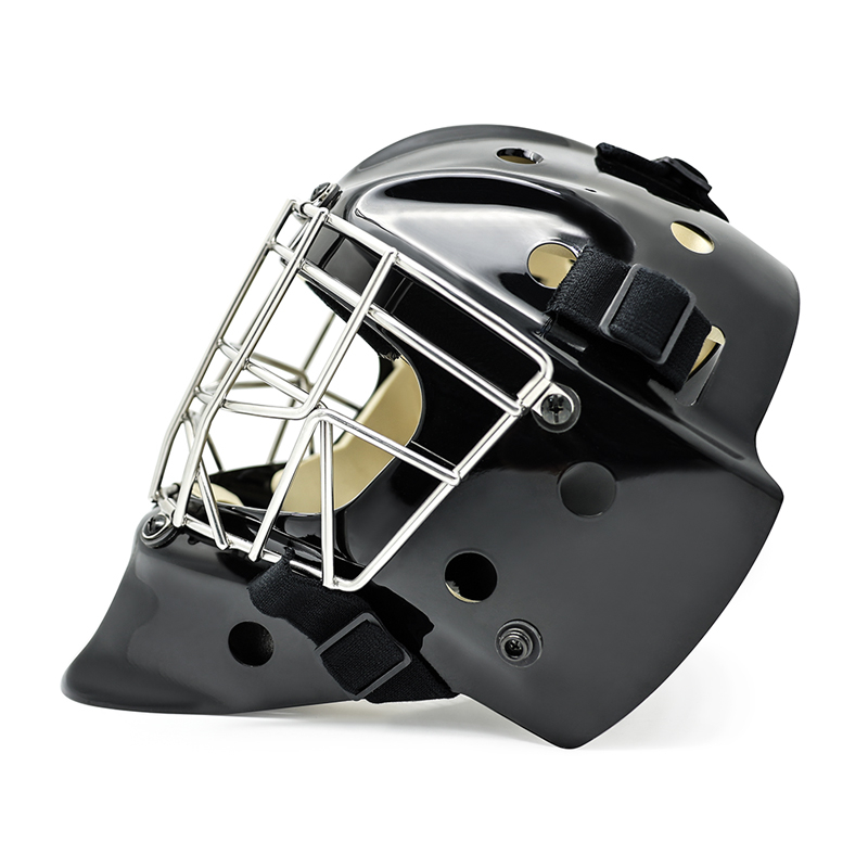 Weißer Eishockey -Torwarthelm aus weißem Stahl Kopf