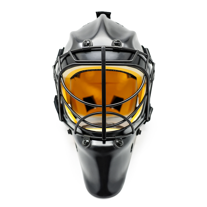 Edelstahl-Katzen-Eye-Gitter-Feldhockey-Torhüter-Helm aus rostfreiem Stahl