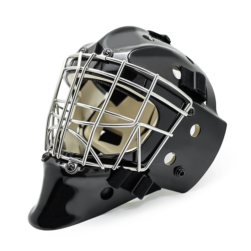 Weißer Eishockey -Torwarthelm aus weißem Stahl Kopf