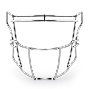 Robuste American-Football-Gesichtsmaske aus verchromtem und silberfarbenem Stahl